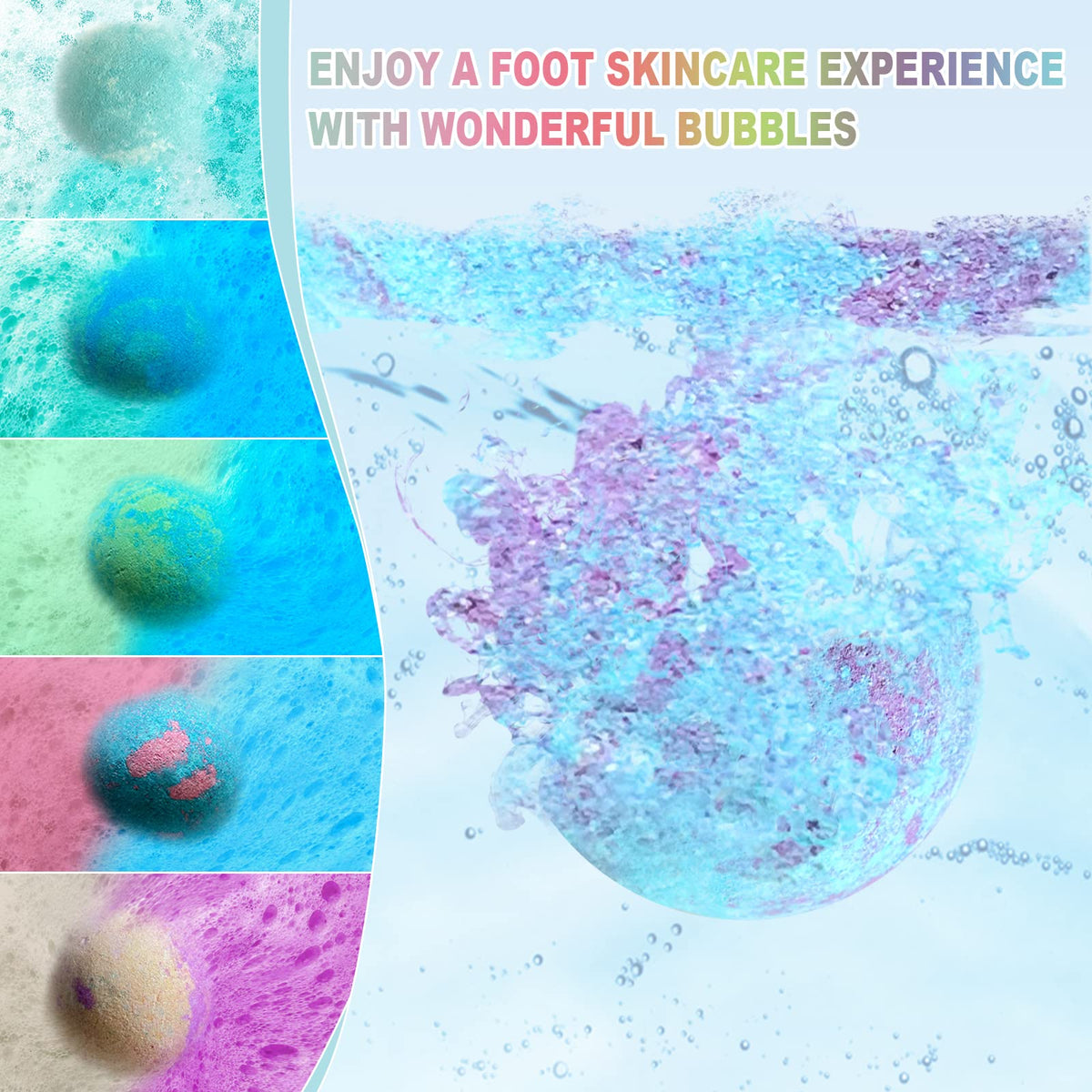 HOSPAN Organic Foot Bath Bombs Gift Set with Essential Oils