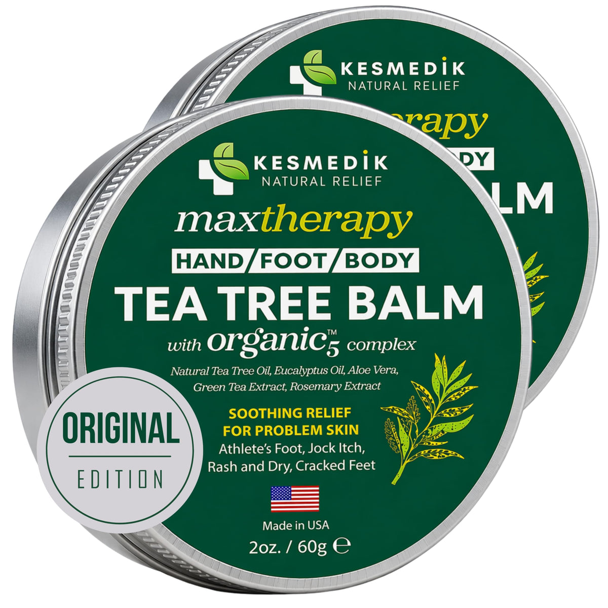 KESMEDIK Tea Tree Oil Balm for Skin, 2 Ounce