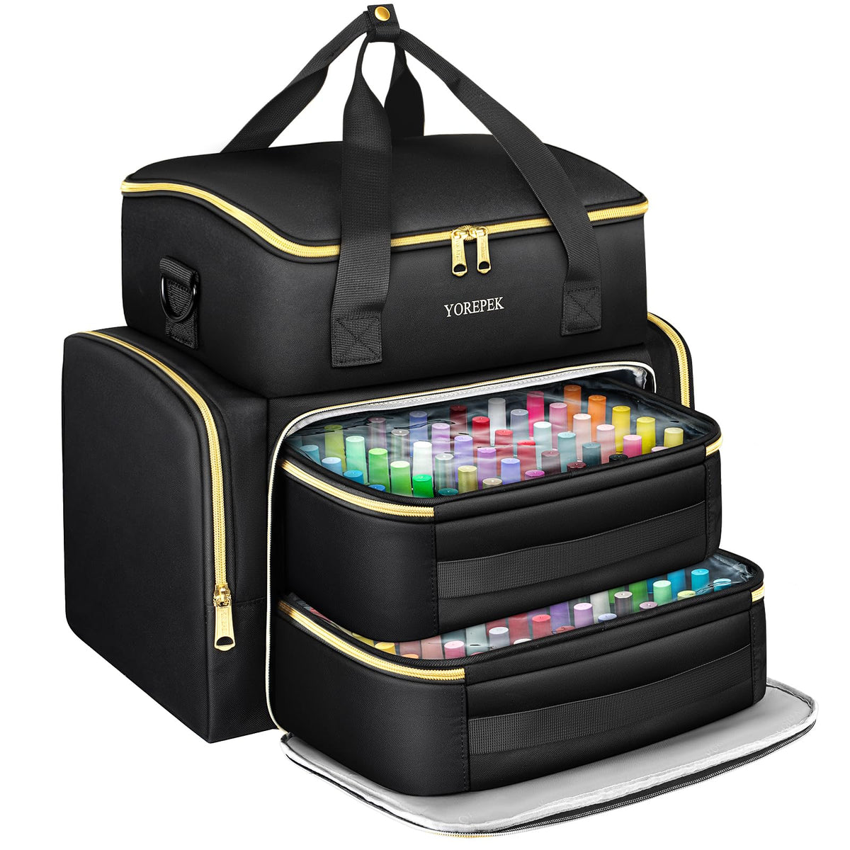 YOREPEK Nail Polish Organizer Case with Removable Pouches