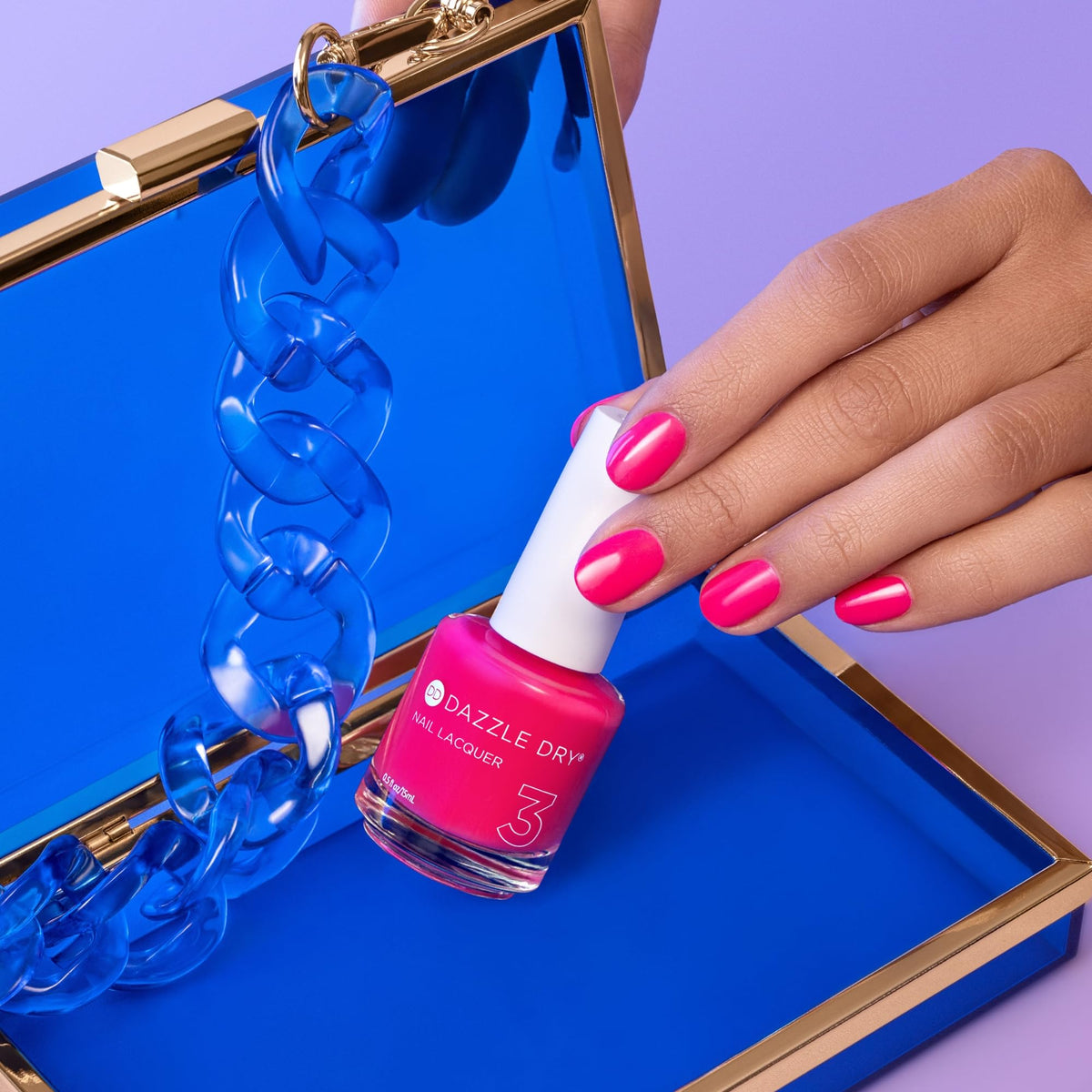 Dazzle Dry Nail Lacquer Step 3 – She's Electric Hot Pink, 0.5 fl oz