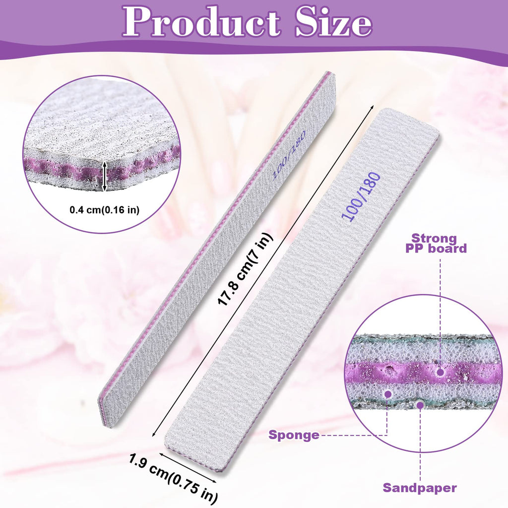 Xinnun 150 Pcs Double-Sided Reusable Emery Board Nail Files