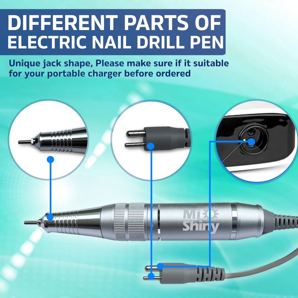 Nail Drill Handpiece Replacement with 2-Pin Jack for MelodySusie and AIRSEE