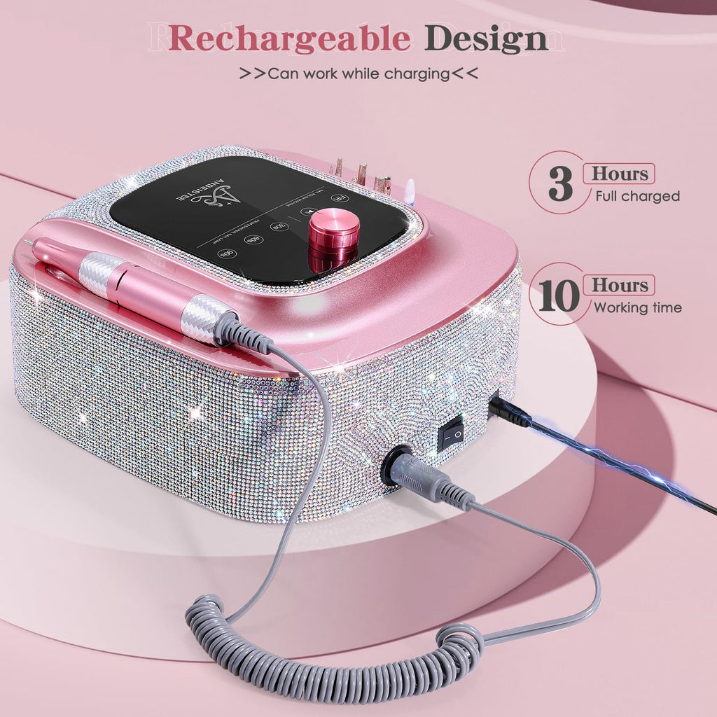 2-in-1 Nail Drill and UV LED Nail Lamp, Rechargeable 45000 RPM