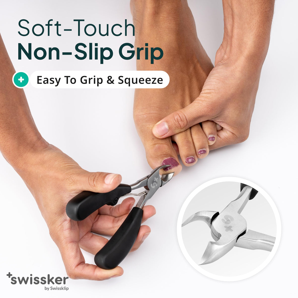 Swissker by Swissklip Heavy Duty Toenail Clippers for Thick Nails
