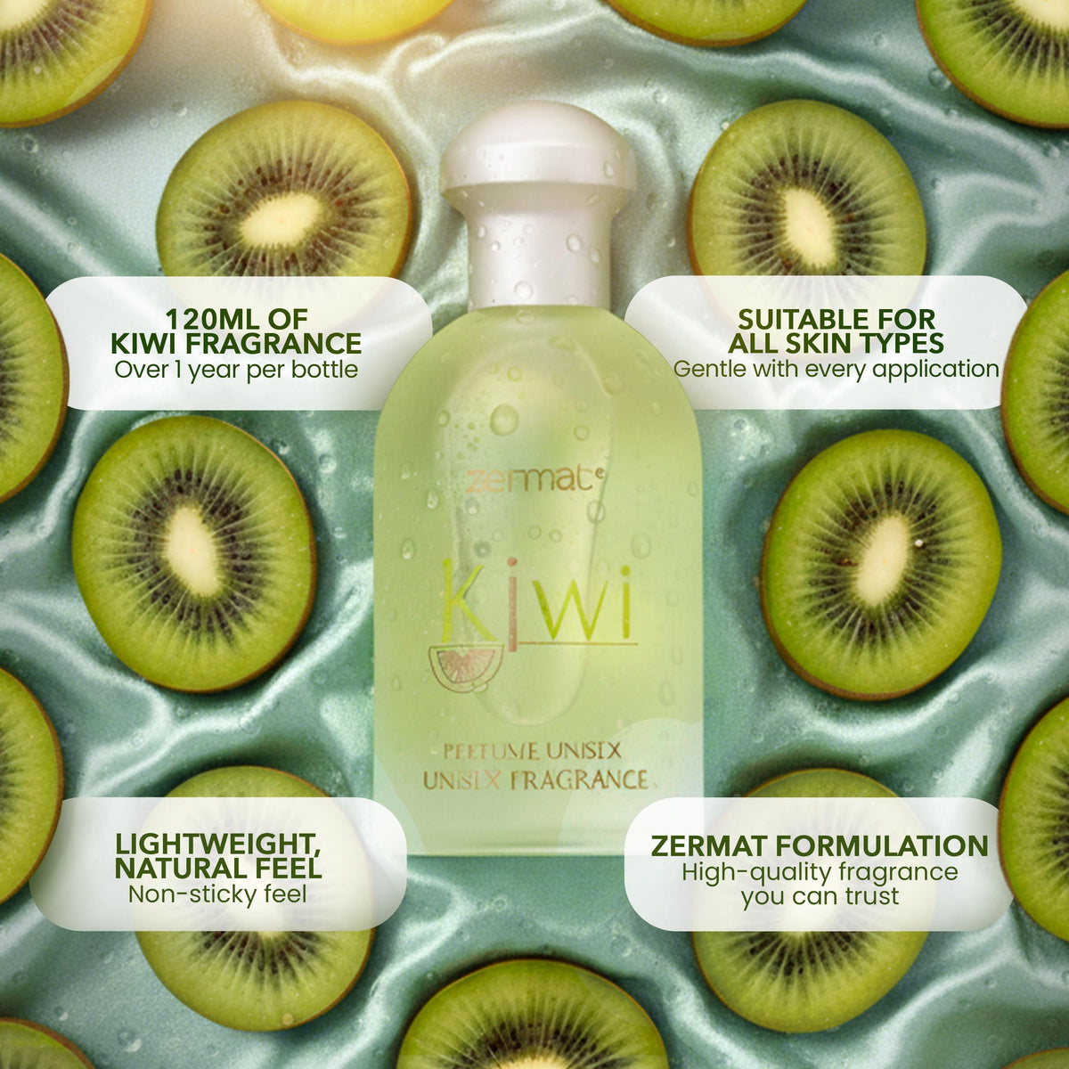 Zermat Kiwi Citric Perfume for Women and Men with Miniature
