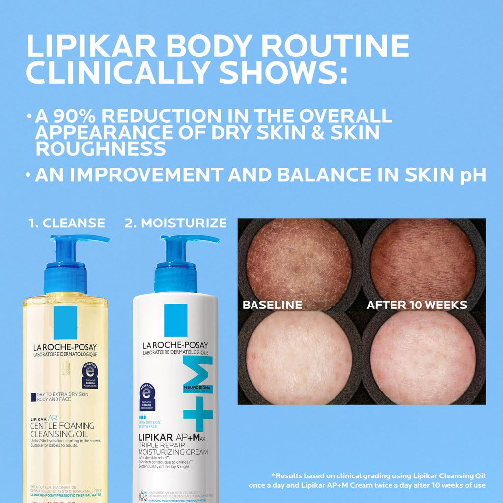 La Roche-Posay Lipikar AP+Max Triple Repair Moisturizing Body Cream, 13.52 oz