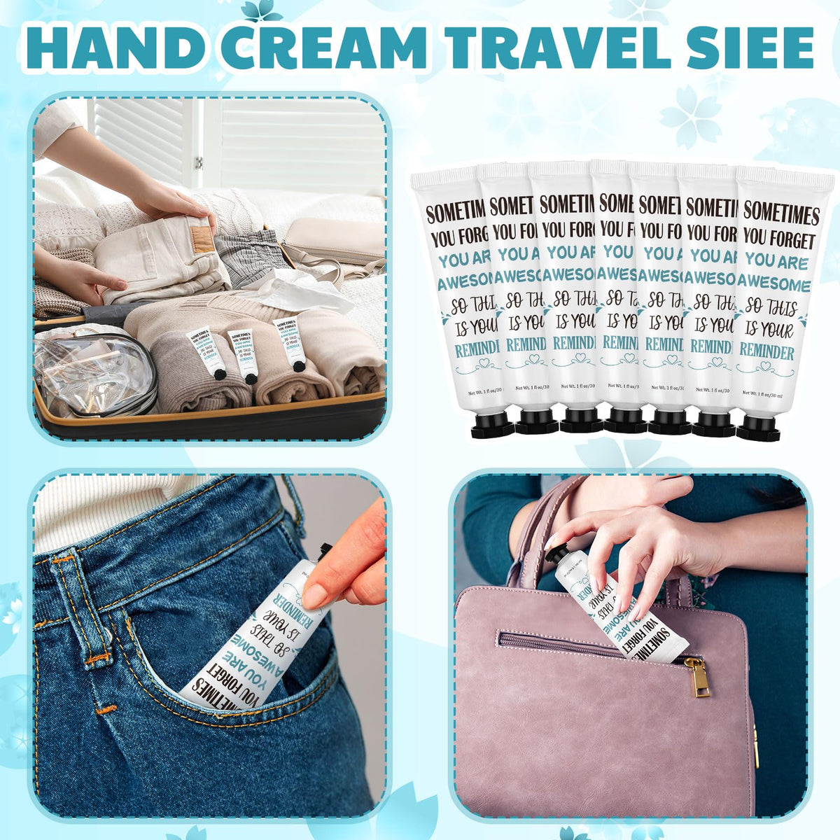 Loopeer 50-Piece Inspirational Mini Hand Cream Gifts, 30 ml Sakura Lotion