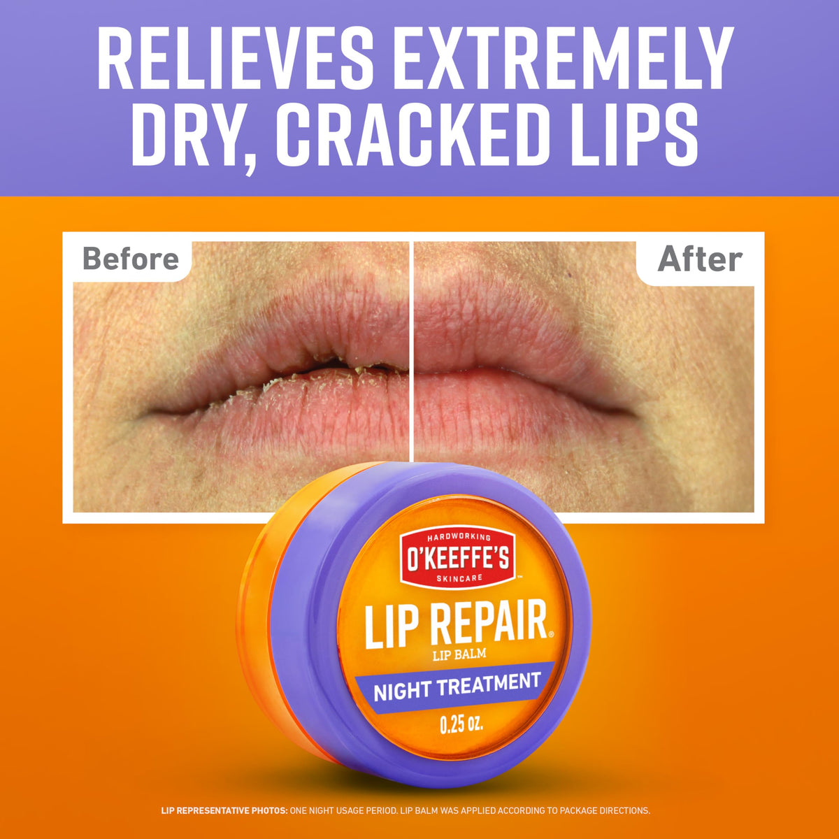 O'Keeffe's Night Treatment Combo Pack for Dry Hands, Feet & Lips