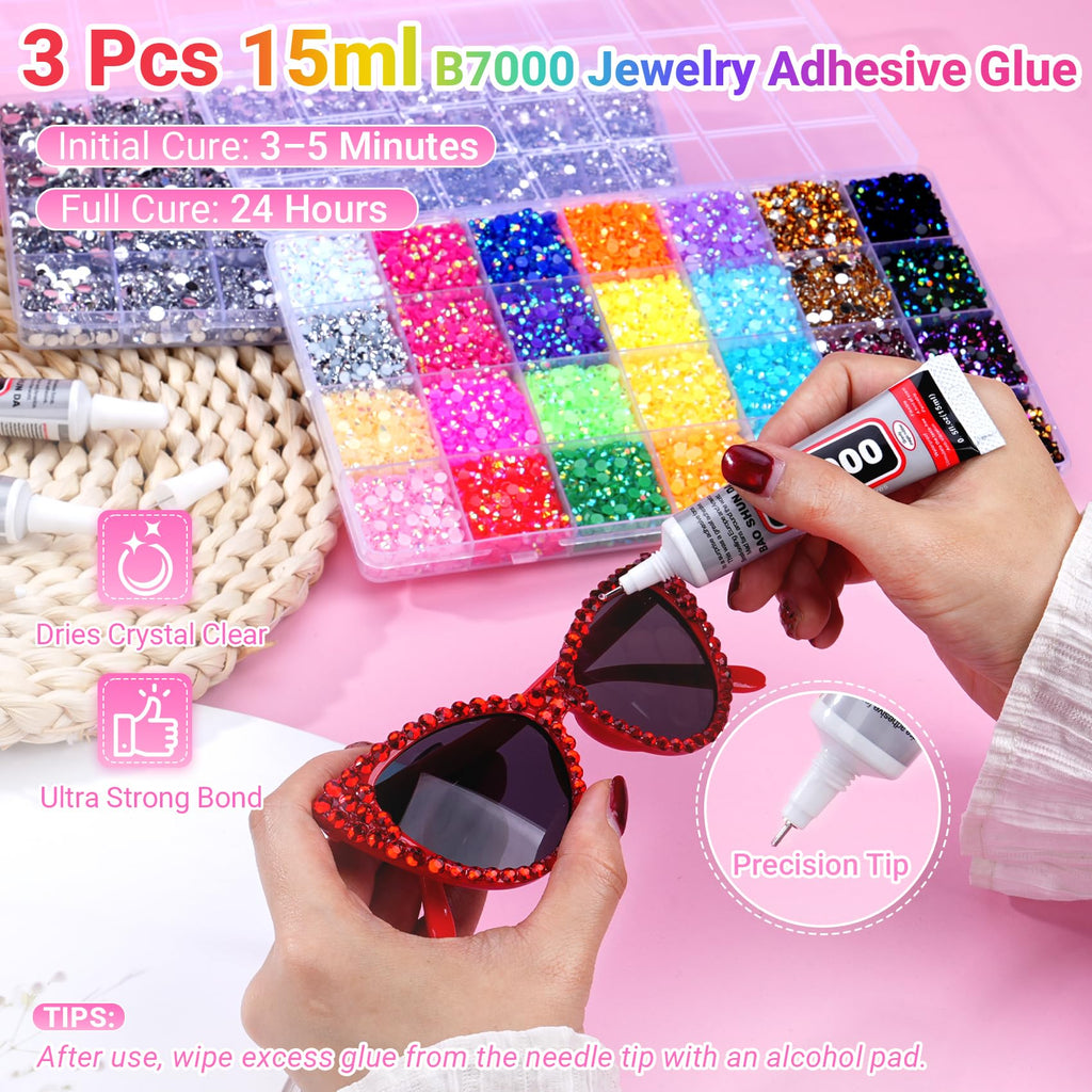 79,000-Piece Rhinestone Bedazzling Kit with B7000 Glue and Crafting Tools