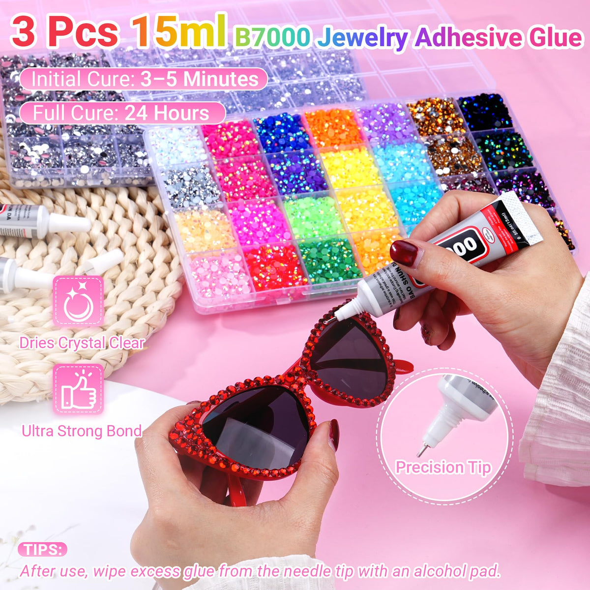 79,000-Piece Rhinestone Bedazzling Kit with B7000 Glue and Crafting Tools