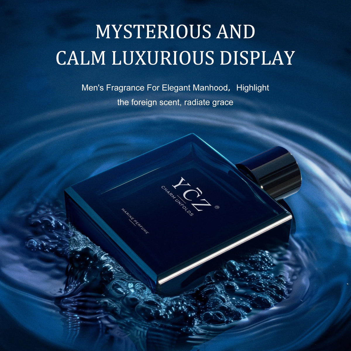 Ycz Midnight Marine Eau de Parfum for Men, 3.4 Fl Oz Fresh Marine Woody Cologne