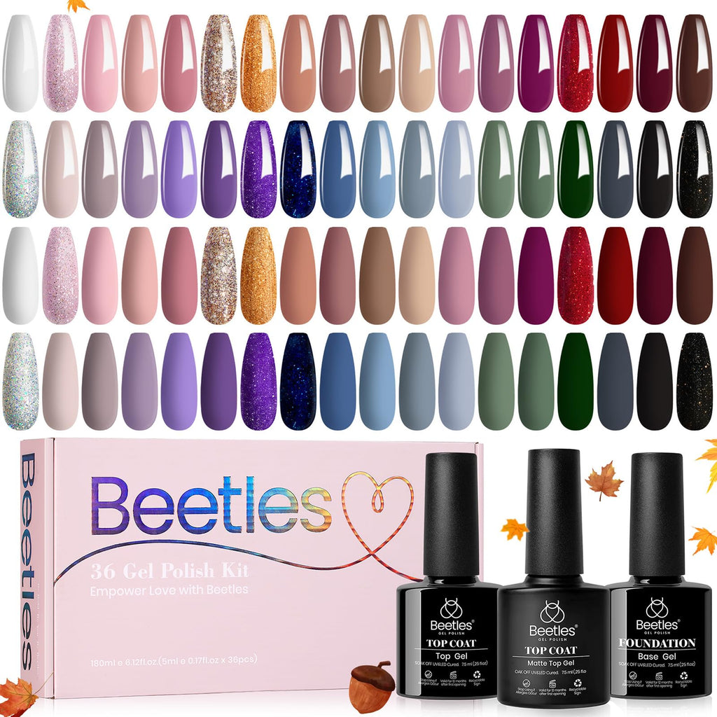 Beetles Gel Nail Polish Set, UV/LED-Curable Nail Color Collection