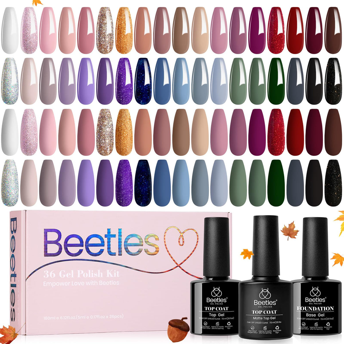 Beetles Gel Nail Polish Set, UV/LED-Curable Nail Color Collection