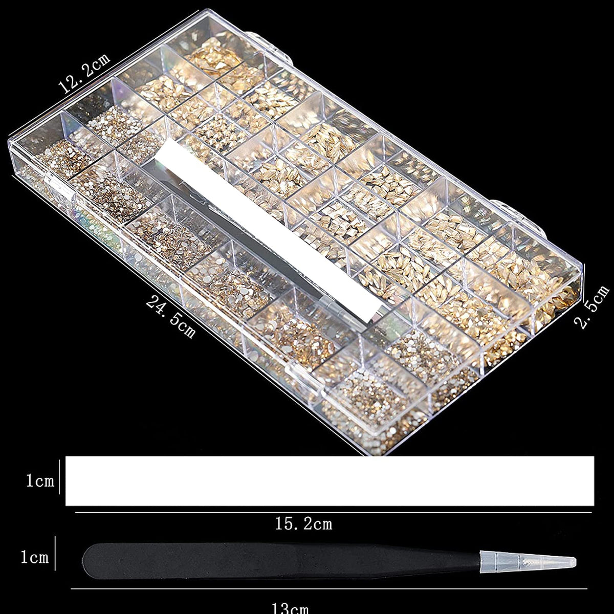 4,880-Piece Nail Rhinestones Set with Multi-Shape Crystal Gems