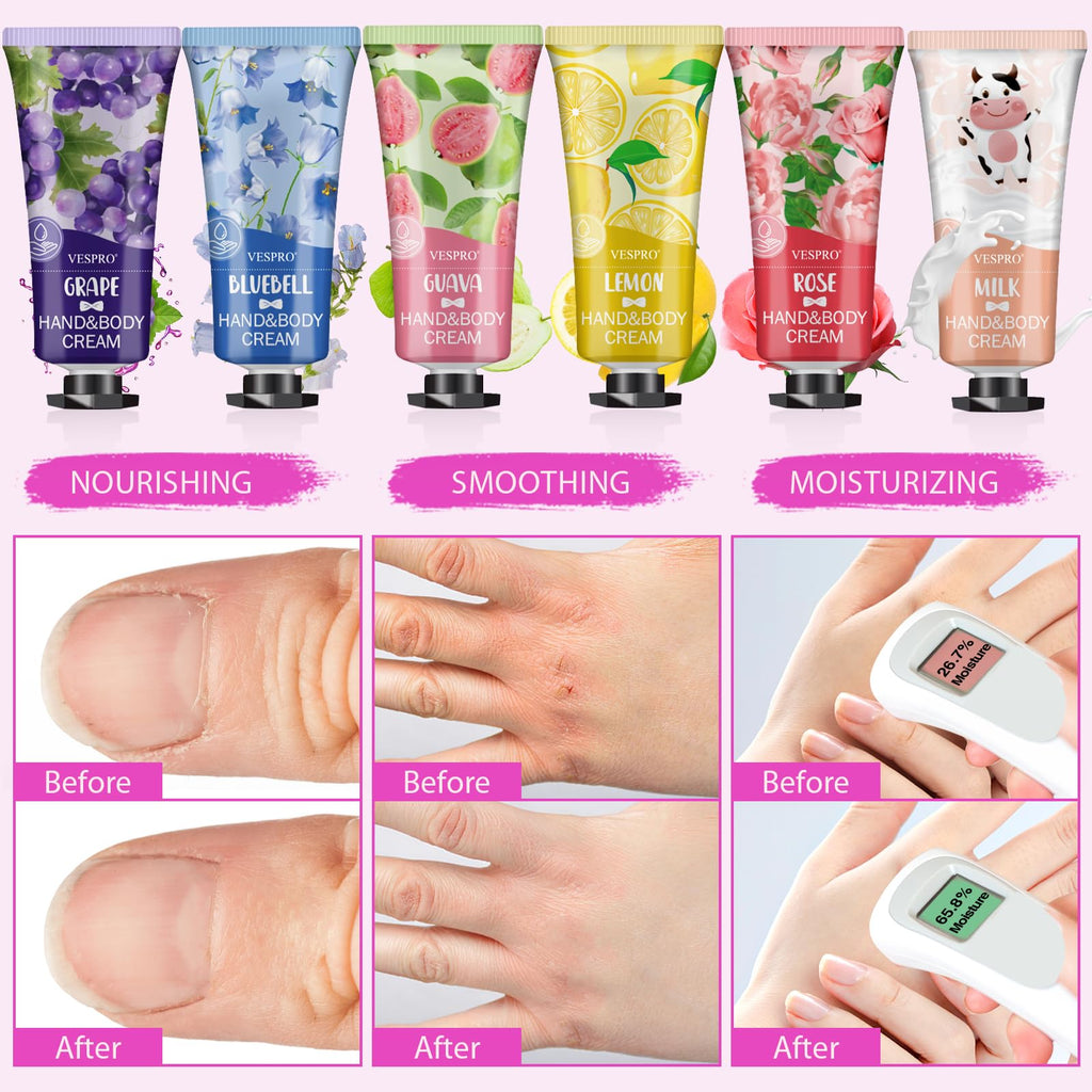 VESPRO Hand Cream Set, Mini Moisturizing Hand Lotion