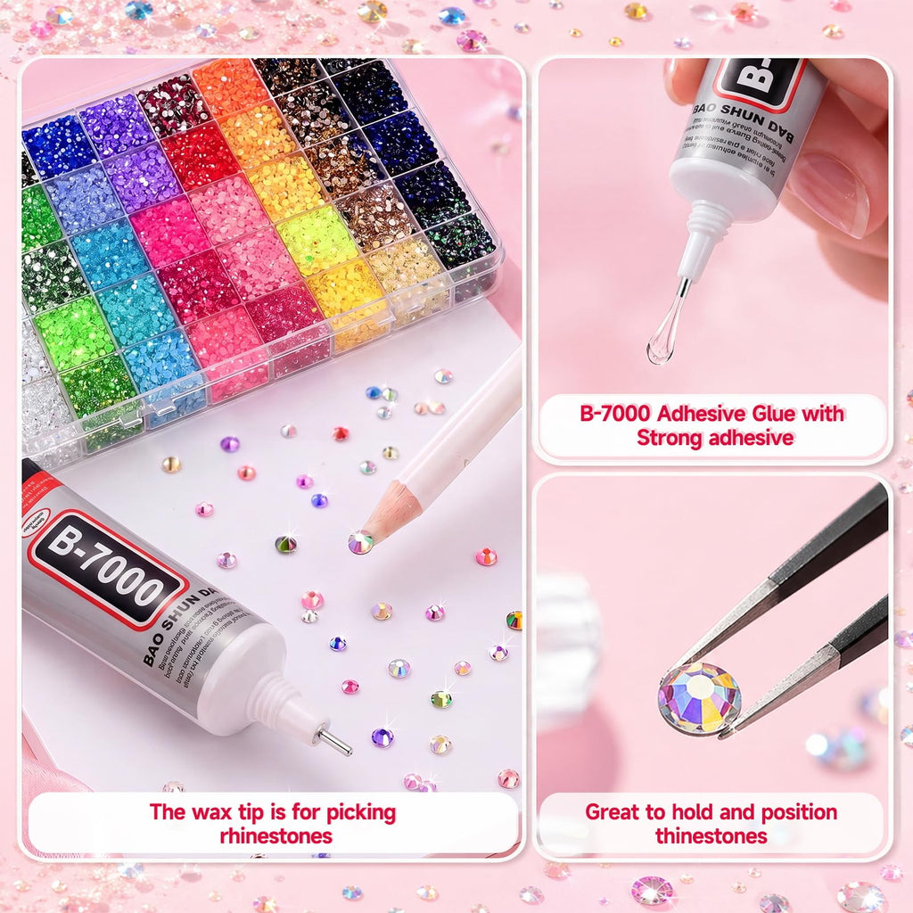 40000-Piece 40-Color Bedazzling Kit with Resin Rhinestones
