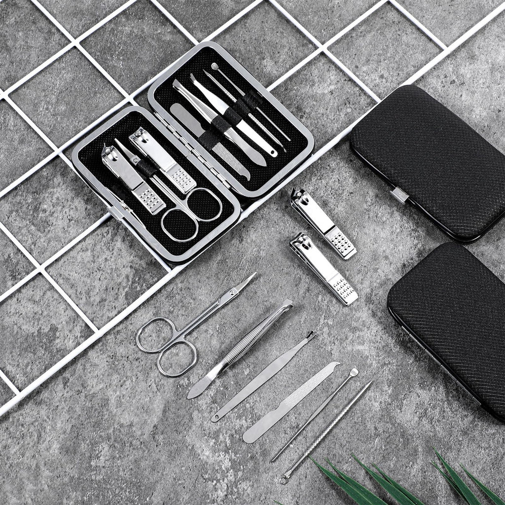 24-Set 8-in-1 Stainless Steel Manicure and Pedicure Kit with Travel Case