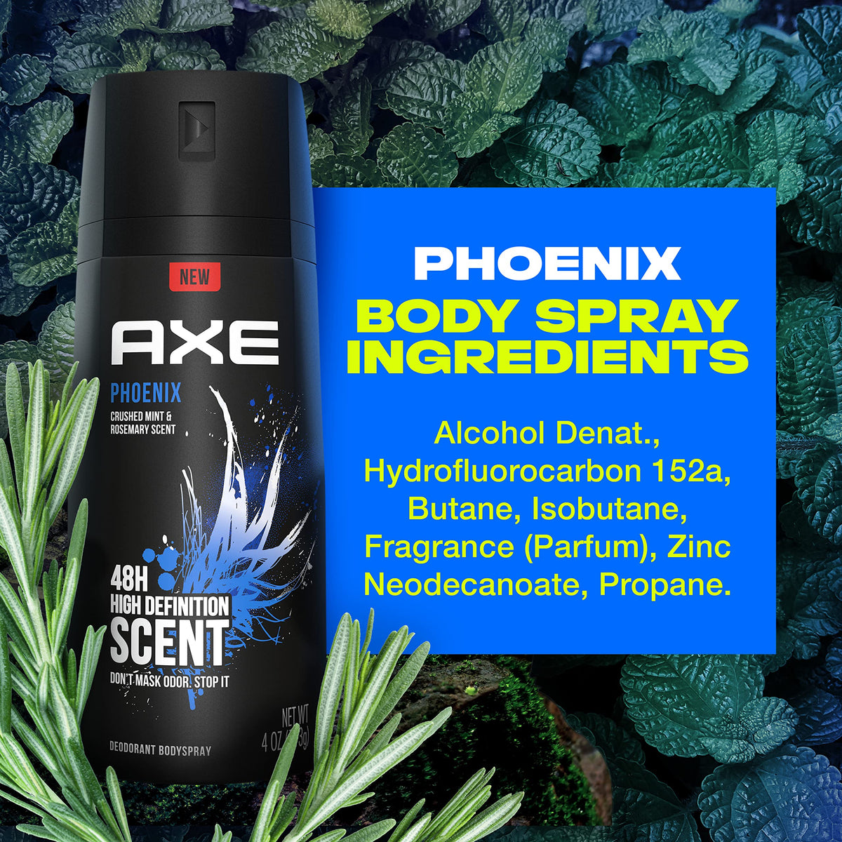 AXE Phoenix Men's Aluminum-Free Body Spray Deodorant, 4 oz
