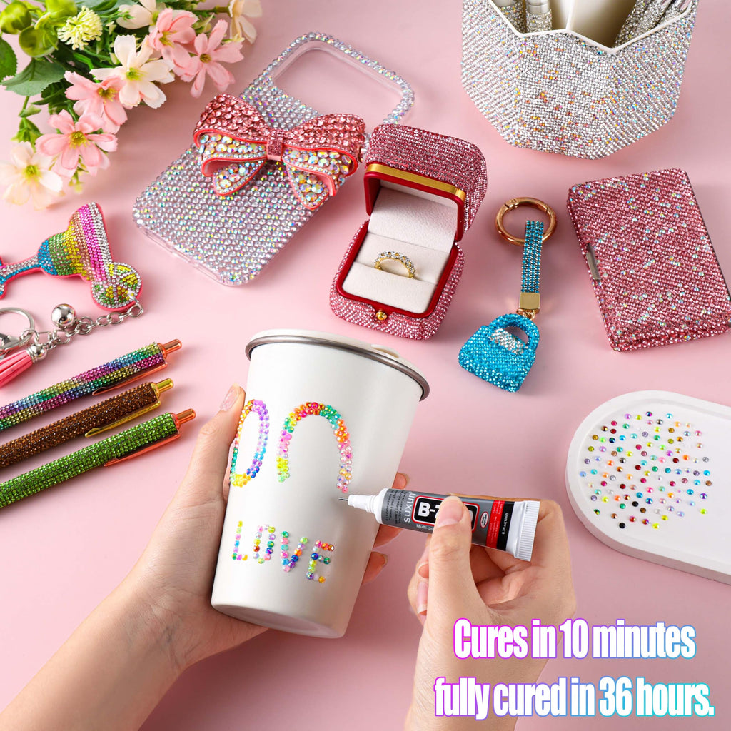 108,000-Piece Rhinestone Bedazzling Kit with B7000 Glue and Tools