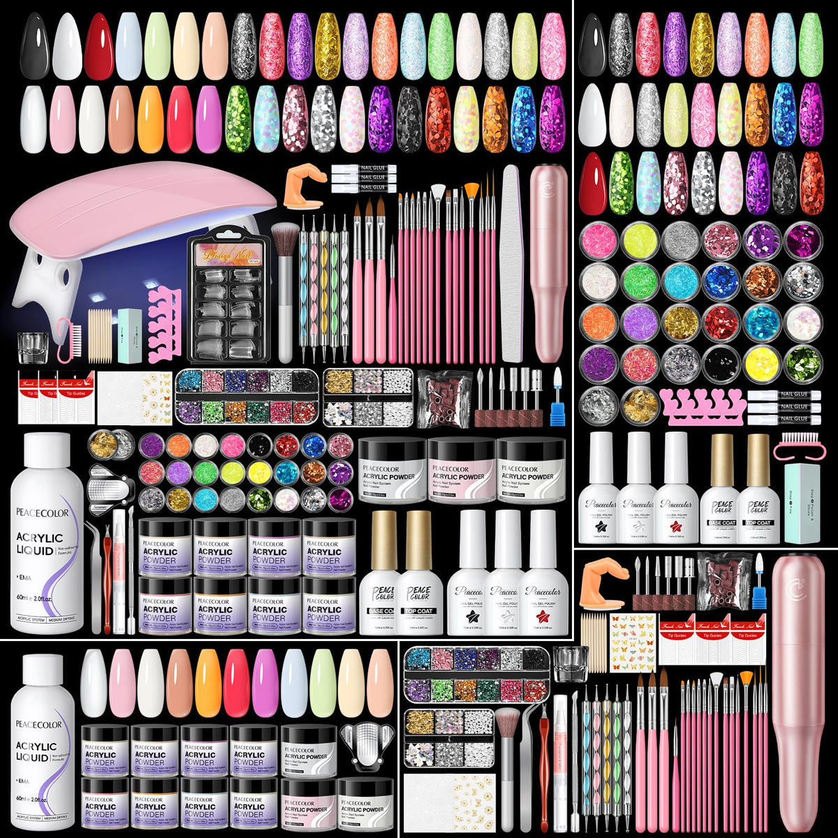 Acrylic Nail Kit for DIY Nail Art, Beginner-Friendly Color Collection