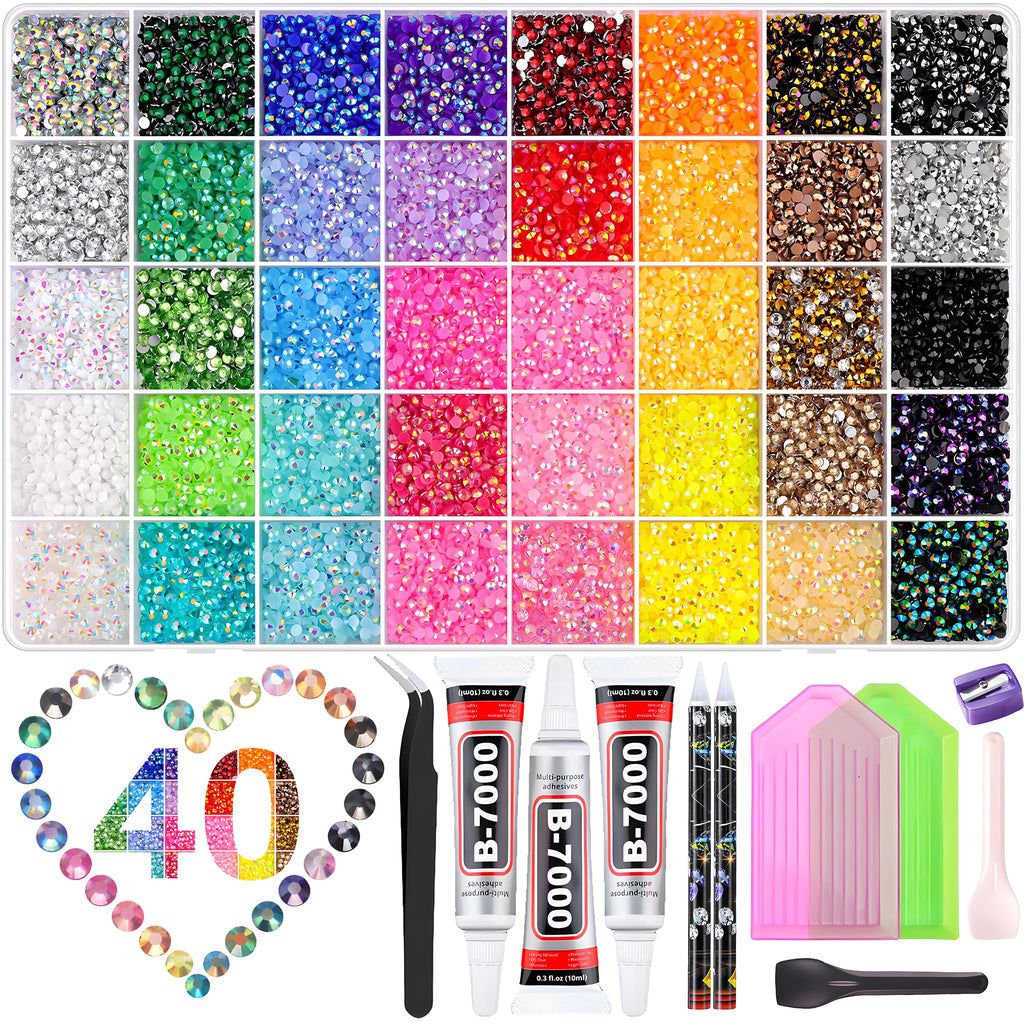 Bedazzling Kit with 40,000 3mm Rhinestones, Glues and Tools