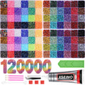 XSEINO 120,000-Piece Resin Rhinestone Bedazzling Kit, 48 Colors, Glue & Tools