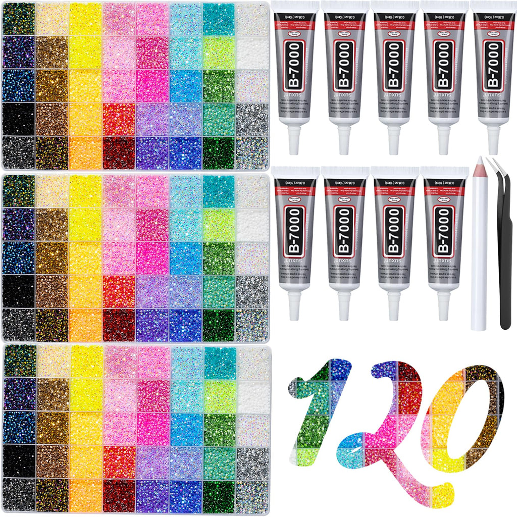 3mm Multicolor Resin Jelly Rhinestone Bedazzling Kit with Jewelry Glue