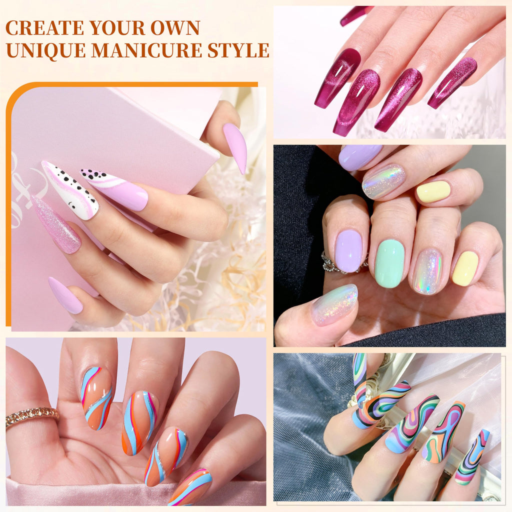 Gel Nail Polish Kit with UV Nail Lamp, Drill, Top Coats and Manicure Tools