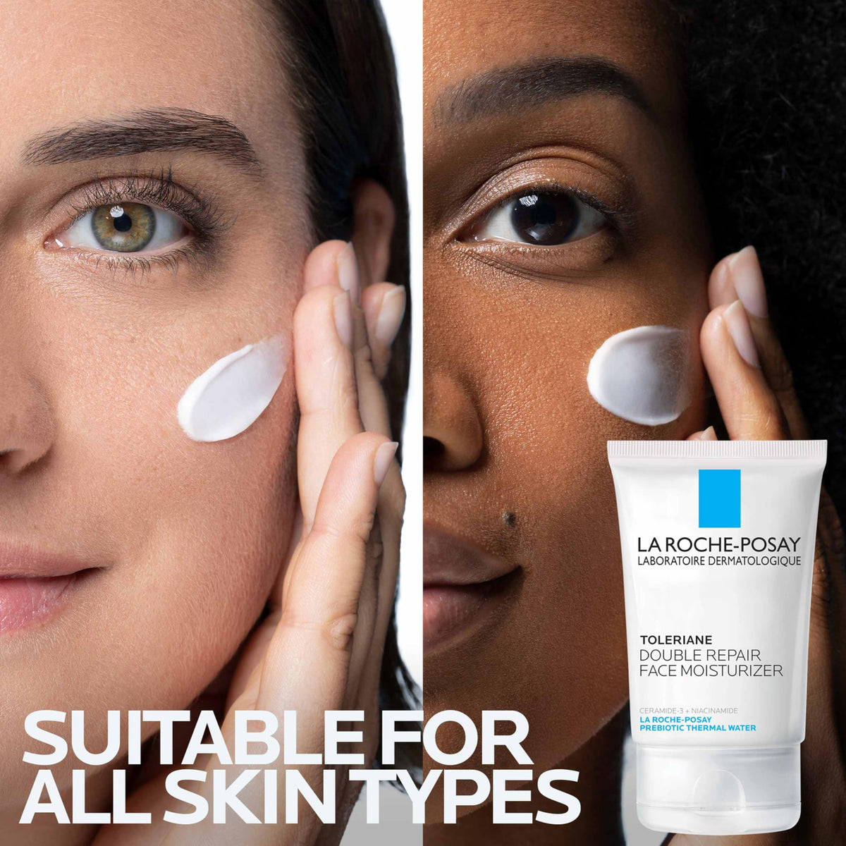 Toleriane Double Repair Face Moisturizer with Ceramide & Niacinamide, 3.38 fl oz