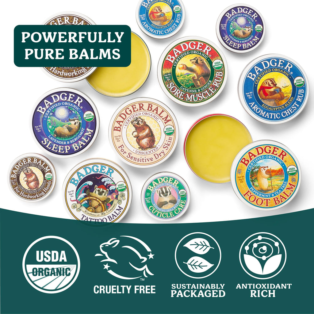 Badger Healing Balm Organic Hand Moisturizer for Dry, Cracked Skin