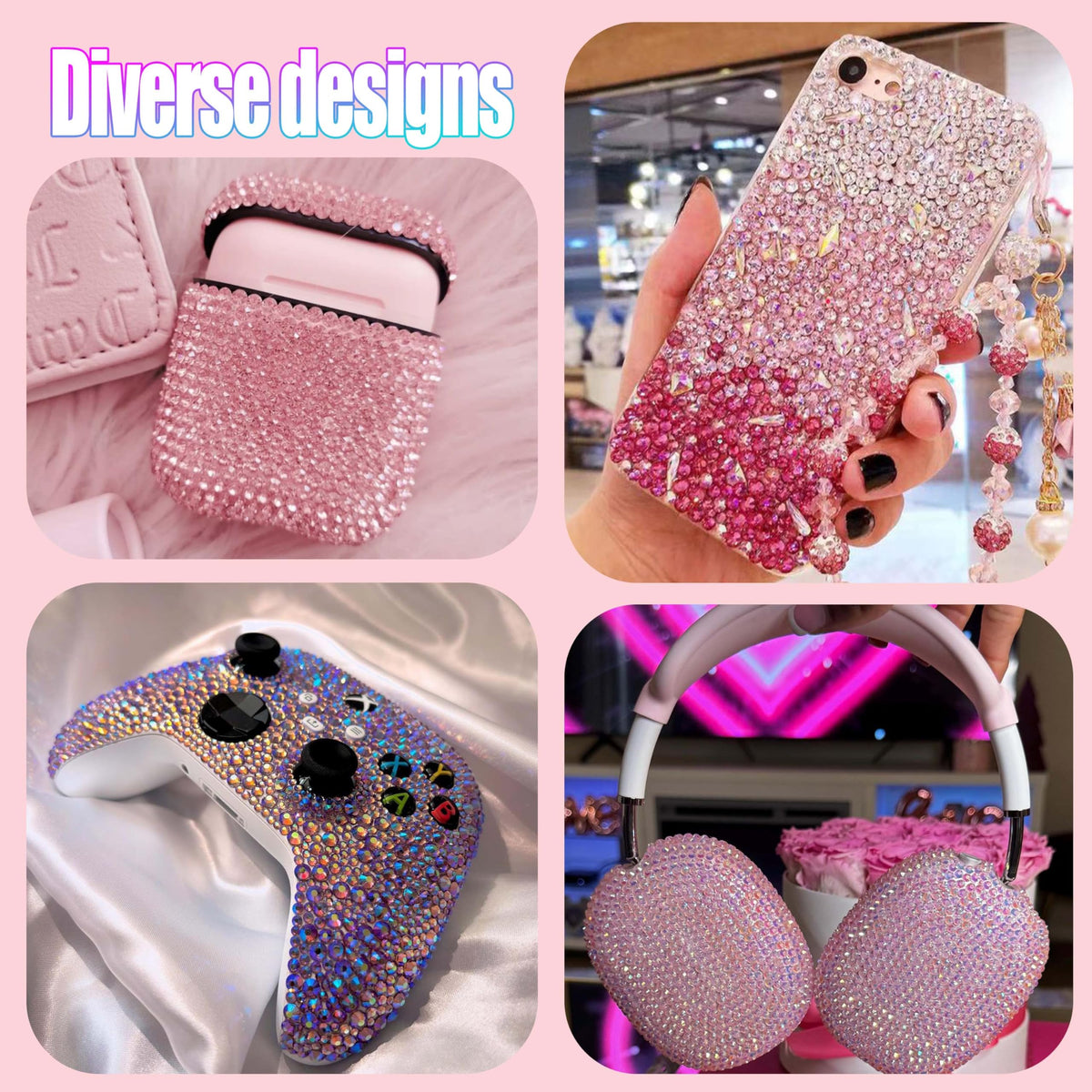 Bedazzling Kit with Flatback Resin Rhinestones and Craft Tools