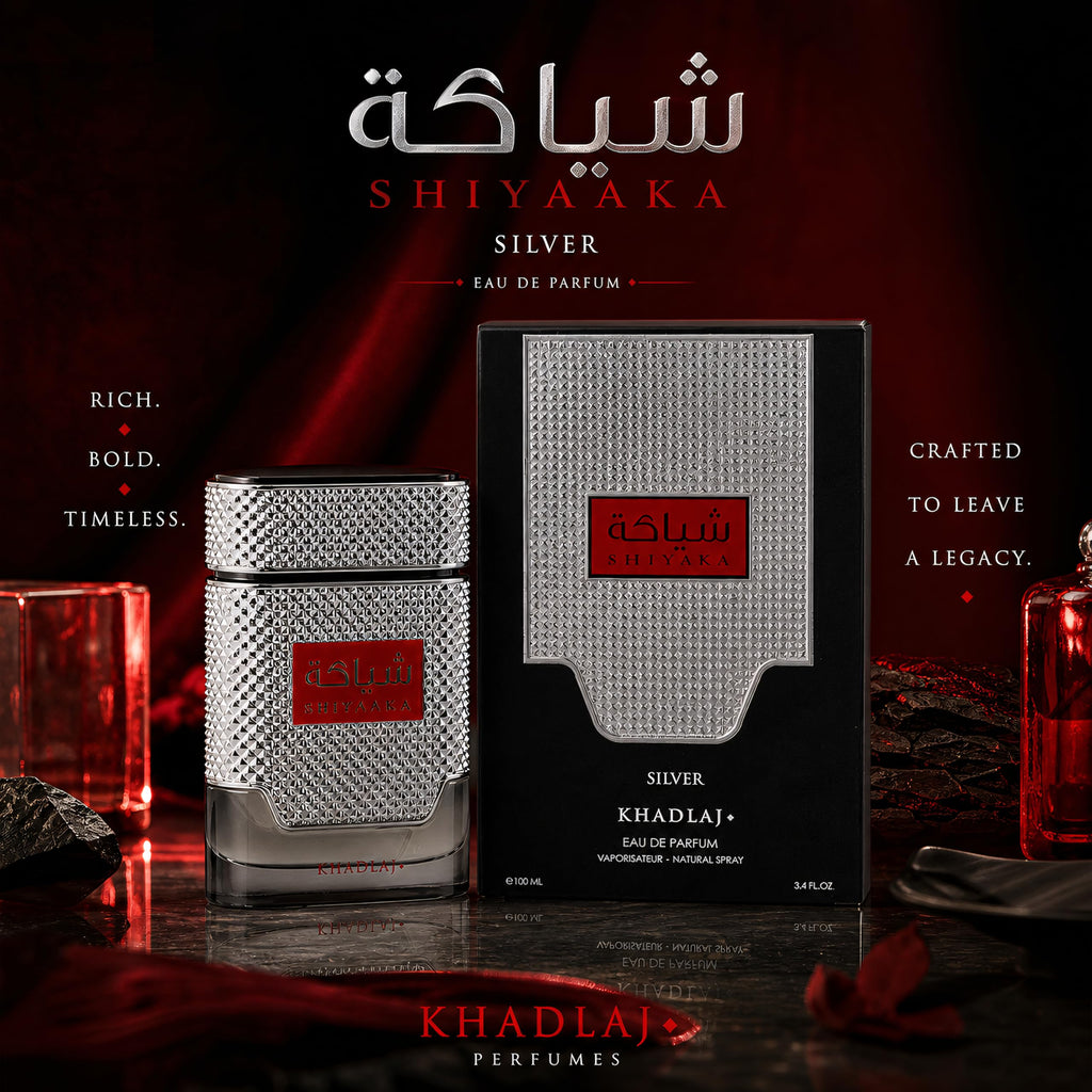Khadlaj Shiyaaka Silver Eau de Parfum Spray for Men, 3.4 Fl Oz