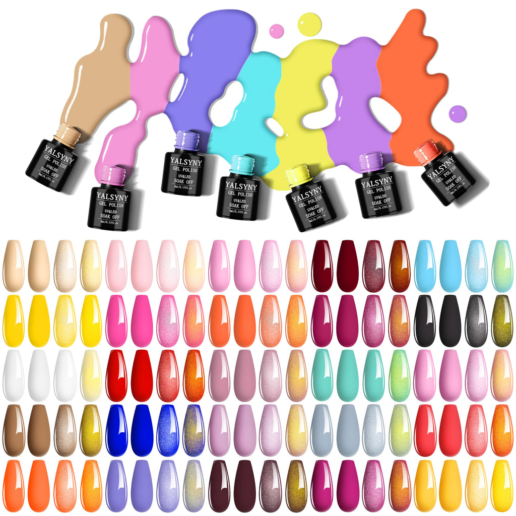 Gel Nail Polish Kit with UV LED Lamp, 25 Colors