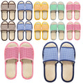 Eorbow Washable Guest House Slippers, Open Toe Non-Slip Spa Slippers, 10 Pairs