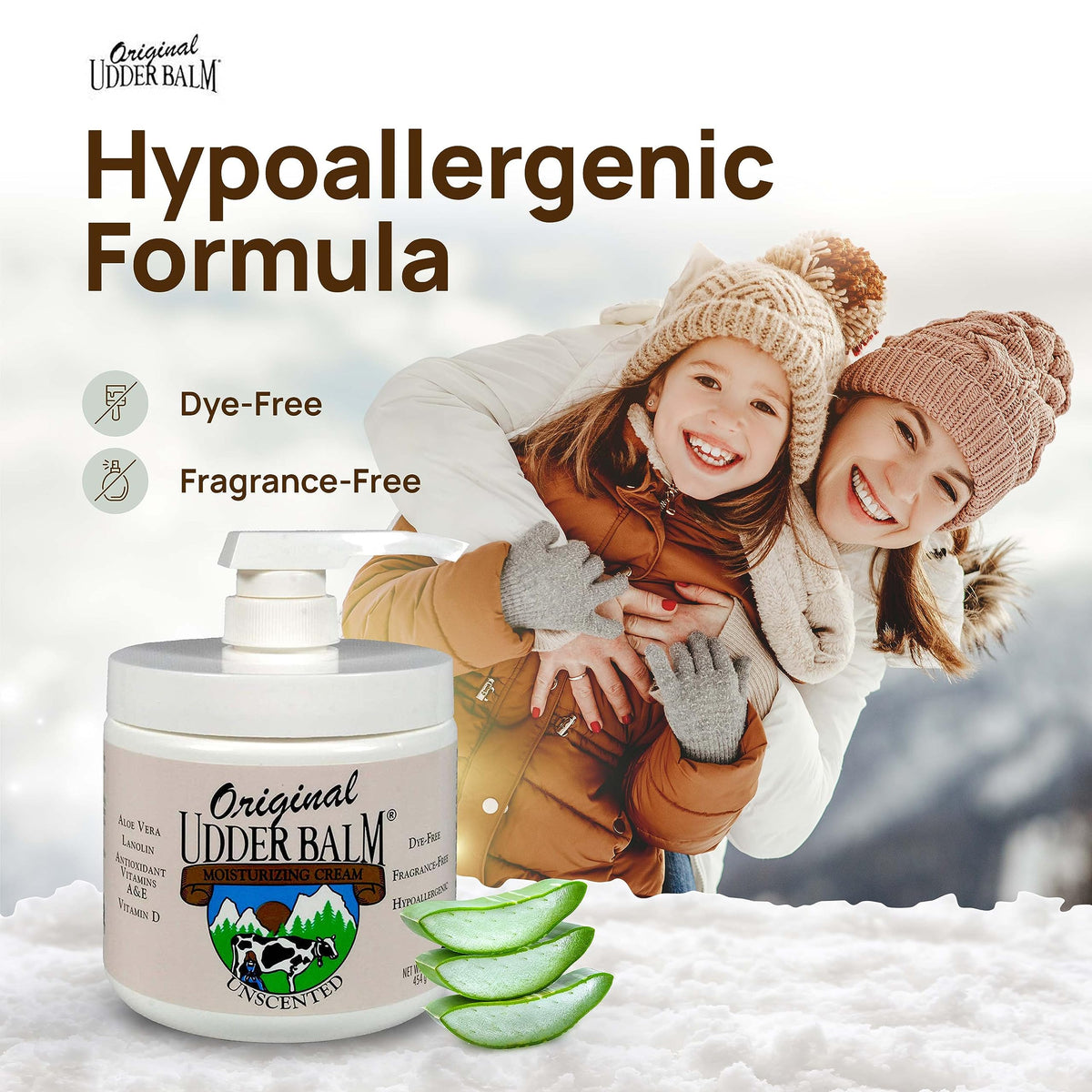 Original Udder Balm Unscented Hypoallergenic Moisturizer for Dry Skin