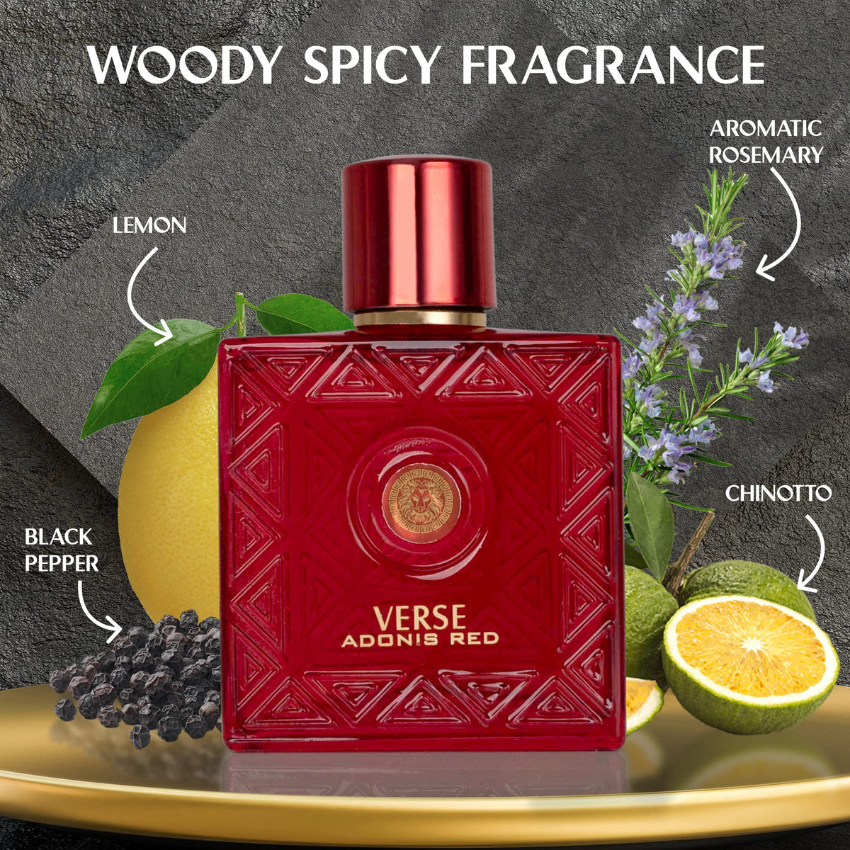 NovoGlow Verse Adonis Red Eau de Parfum Spray for Men, 3.4 Fl Oz