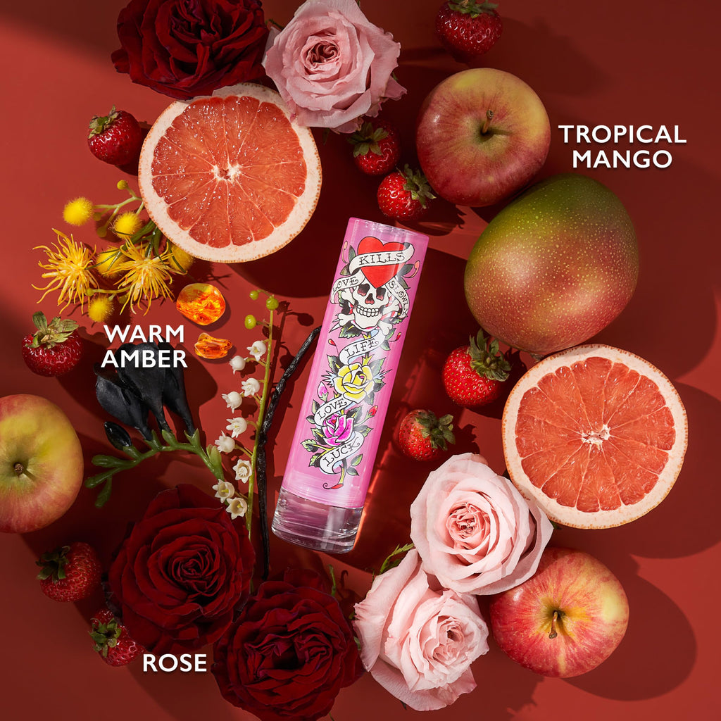 Ed Hardy Eau de Parfum for Women with Mango, Rose and Amber, 3.4 fl oz