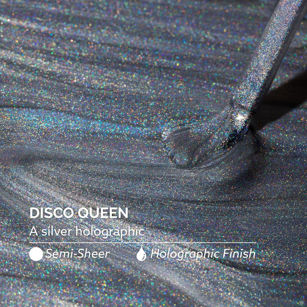 Dazzle Dry Nail Lacquer Step 3 – Disco Queen Silver Holographic, 0.5 fl oz