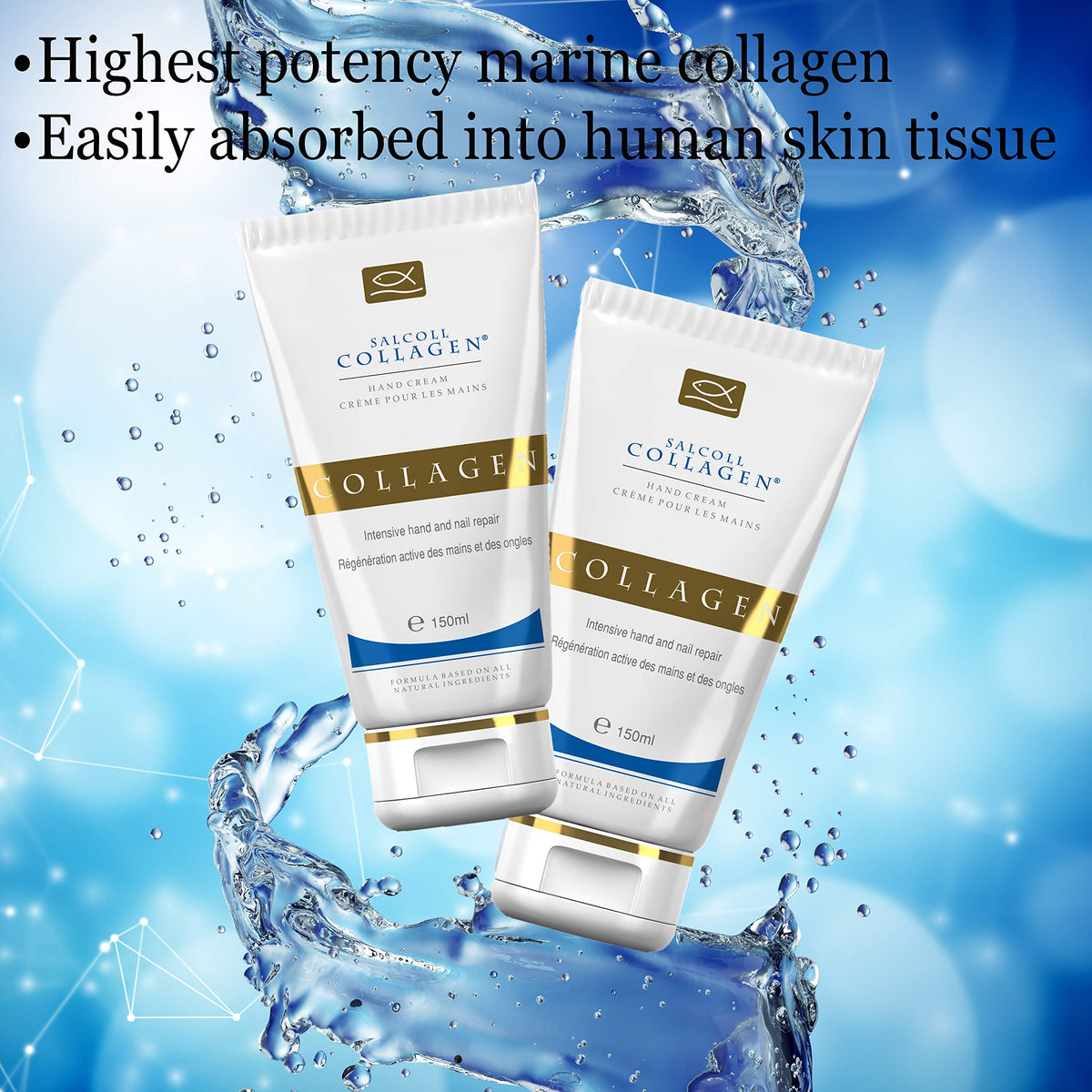 Salcoll Pure Bioactive Marine Collagen Anti-Aging Hand Cream, 150 ml
