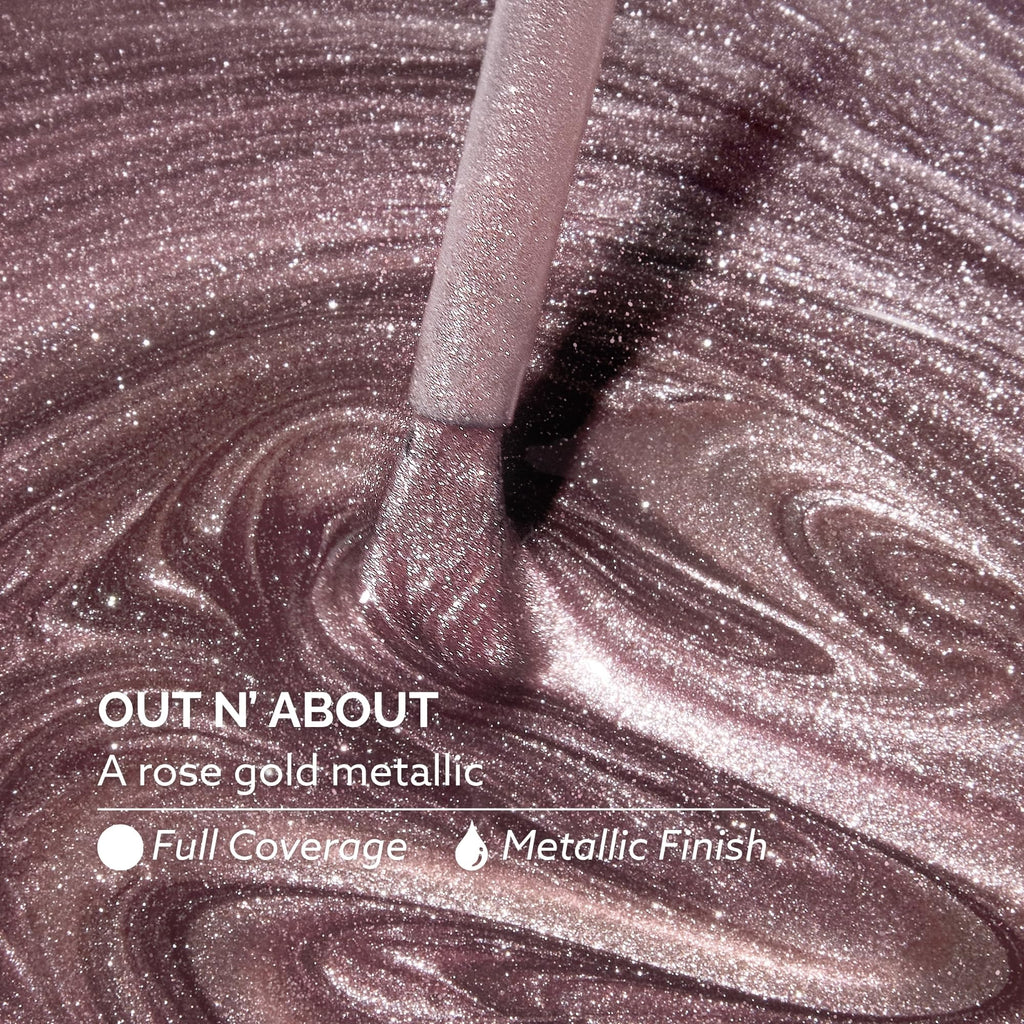 Dazzle Dry Nail Lacquer, Step 3 – Out N' About Rose Gold Metallic, 0.5 fl oz