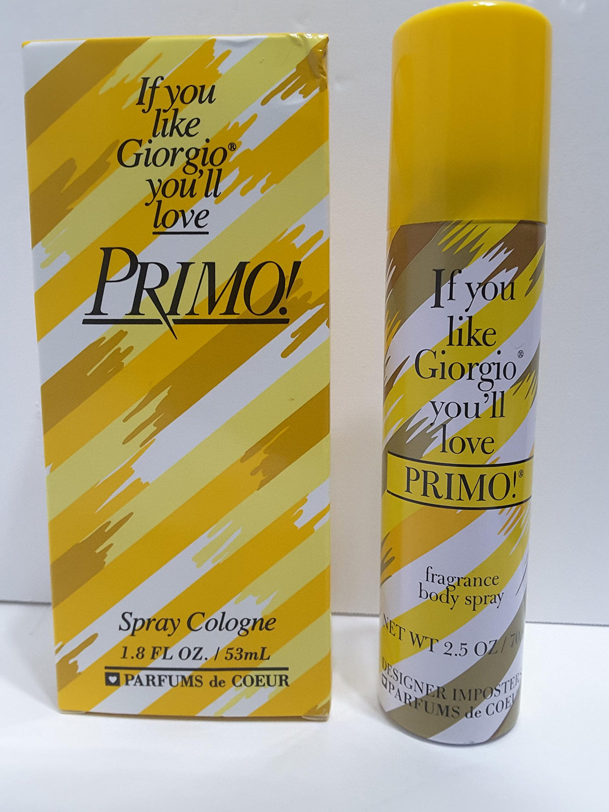 Primo by Parfums de Coeur Women's Cologne & Deodorant Spray Bundle, 1.8 oz + 2.5 oz