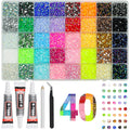 Bedazzling Kit with 40,000 3mm Resin Rhinestones, 40 Colors & B7000 Glue