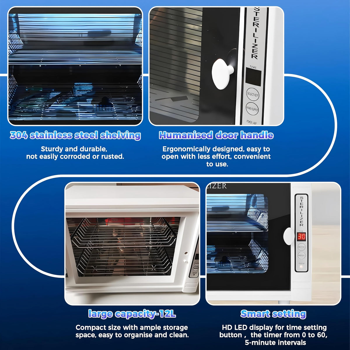 Smiledt 12L UV Lighting Sterilizer Autoclave Machine with Timer