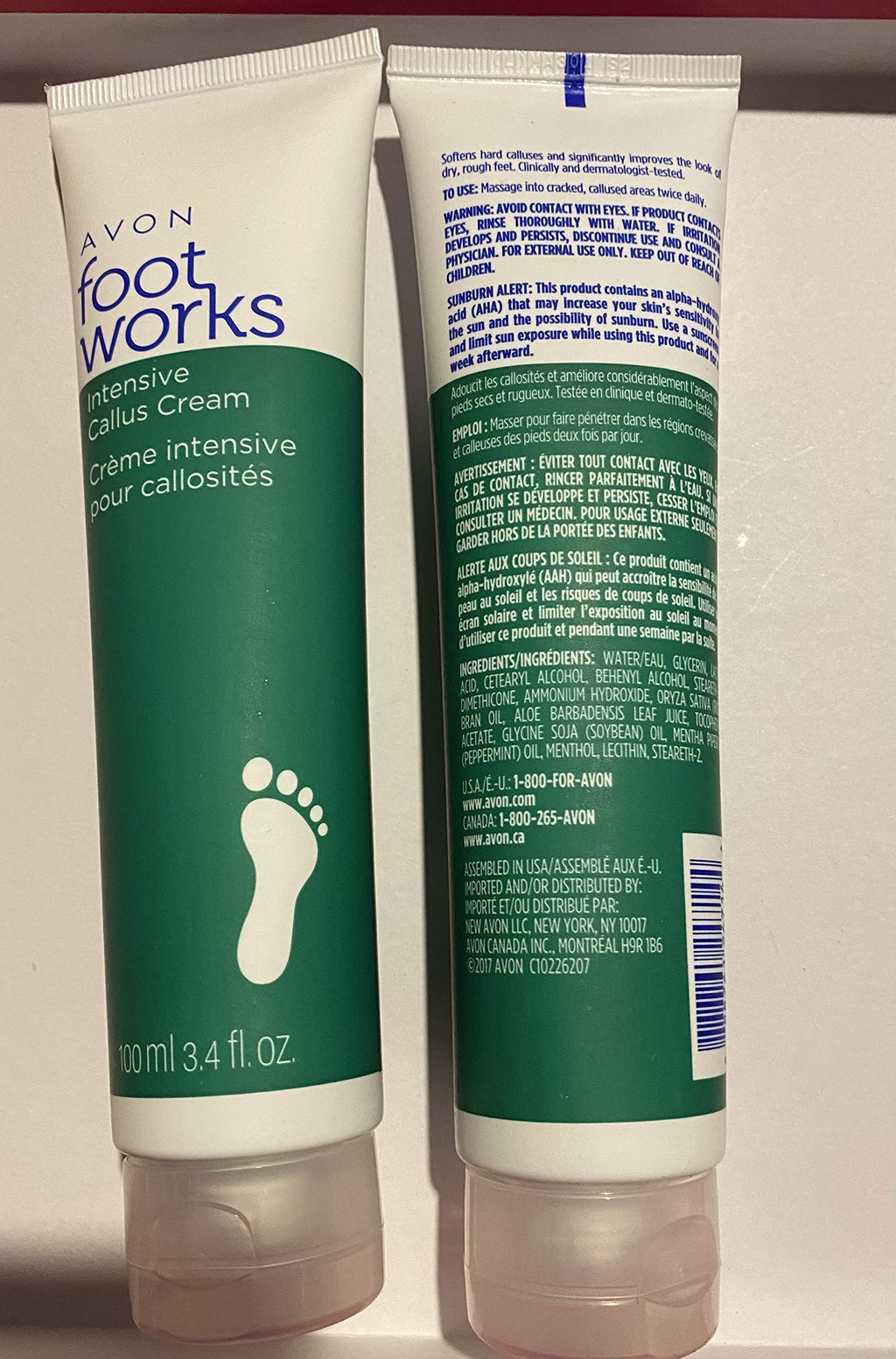 Avon Foot Works Peppermint Intensive Callus Cream 2-Pack, 3.4 Fl Oz