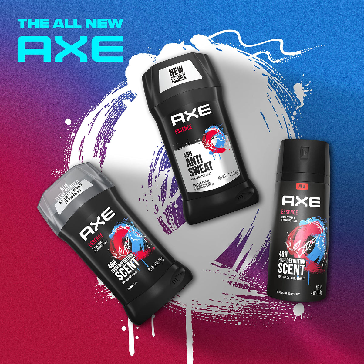 AXE Essence Black Pepper & Cedarwood Body Spray Deodorant, Aluminum-Free, 4 oz Twin Pack