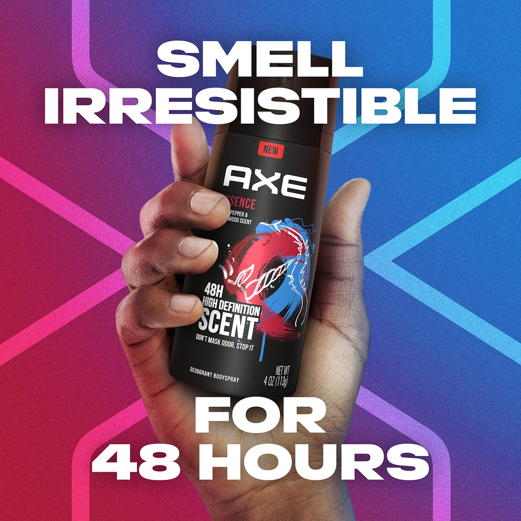 AXE Essence Black Pepper & Cedarwood Body Spray Deodorant, Aluminum-Free, 4 oz Twin Pack