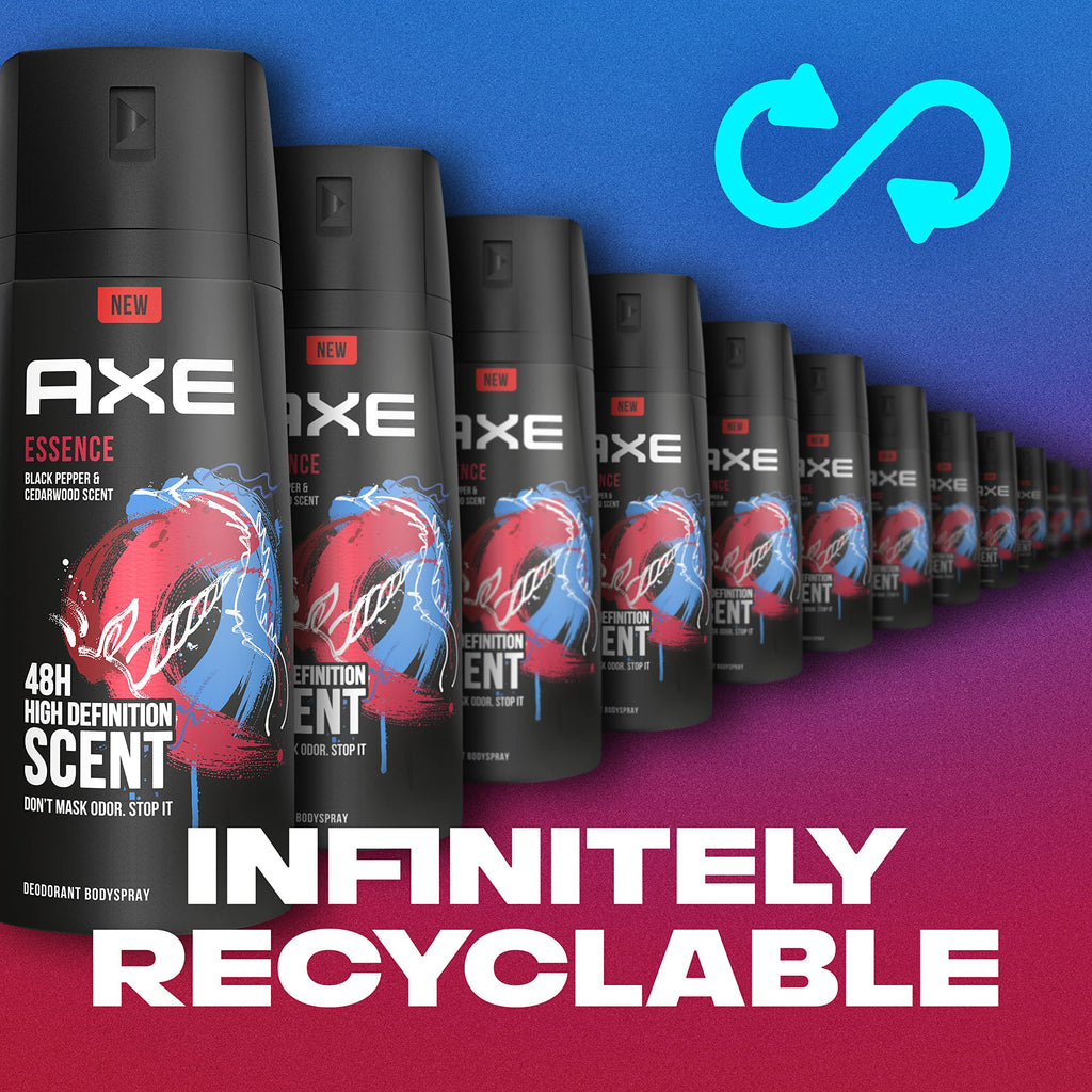 AXE Essence Black Pepper & Cedarwood Body Spray Deodorant, Aluminum-Free, 4 oz Twin Pack
