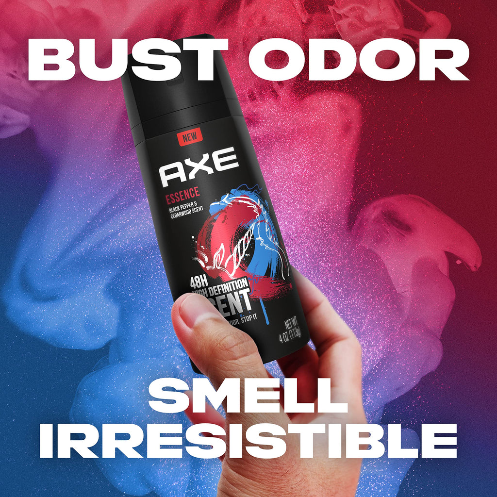 AXE Essence Black Pepper & Cedarwood Body Spray Deodorant, Aluminum-Free, 4 oz Twin Pack