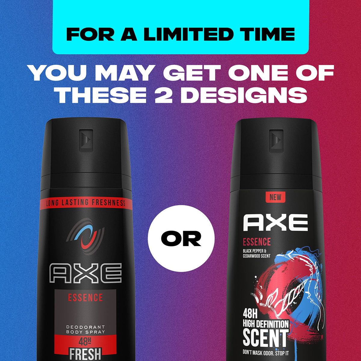 AXE Essence Black Pepper & Cedarwood Body Spray Deodorant, Aluminum-Free, 4 oz Twin Pack